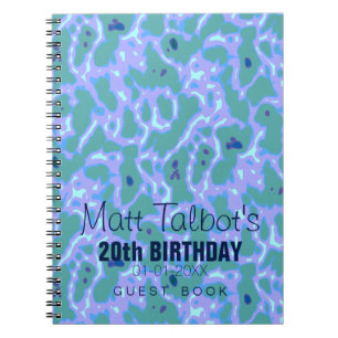 Aqua Abstrakt 20. Geburtstag Gästebuch 11 Notizblock