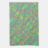 Aqua abstrakt Art Retrodesign Geschirrtuch (Vertikal)