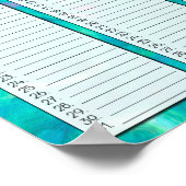 Aqua Abstrakt Perpetual Birthday Calendar Poster (Ecke)