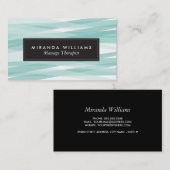 Aqua Abstrakt Ribbons Business Cards Visitenkarte (Vorne/Hinten)