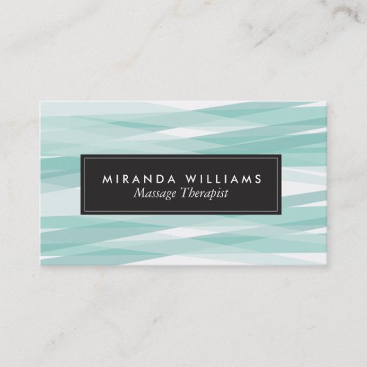 Aqua Abstrakt Ribbons Business Cards Visitenkarte (Vorderseite)