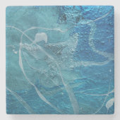 Aqua Abstrakt Steinuntersetzer (Vorderseite)