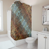 Aqua Accent on Brown Animal Print Abstrakt Duschvorhang (Beispiel)