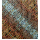 Aqua Accent on Brown Animal Print Abstrakt Duschvorhang (Vorderseite)