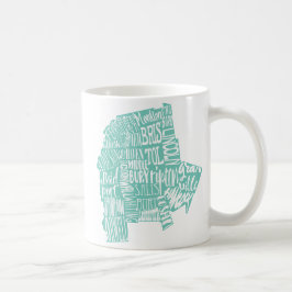 Aqua-Addison County Typografie-Tasse Kaffeetasse