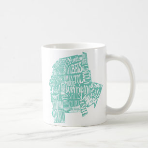 Aqua-Addison County Typografie-Tasse Kaffeetasse