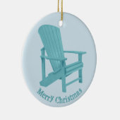 Aqua Adirondack Stuhl Ihr Text Keramikornament (Rechts)