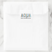 Aqua Aerobics Cheetah Print Water Aerobics Geschen Quadratischer Aufkleber (Tasche)