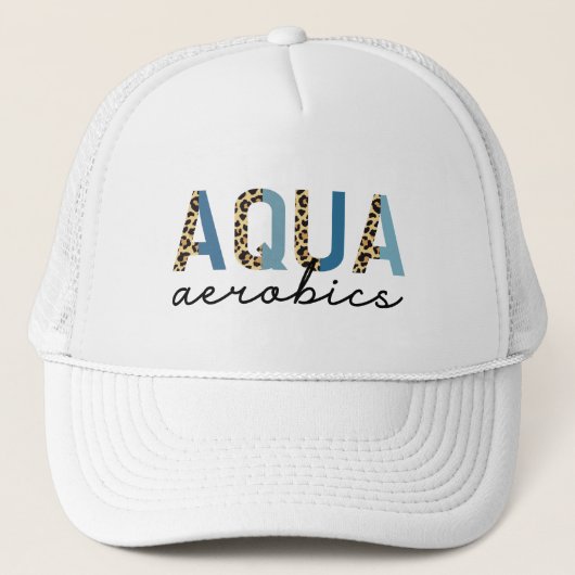 Aqua Aerobics Cheetah Print Water Aerobics Geschen Truckerkappe (Vorderseite)
