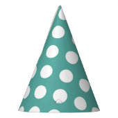 Aqua All White Dots Party Hat Partyhütchen (Links)