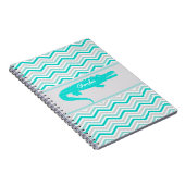 Aqua-Alligator auf Zickzack personalisiertem Notizblock (Rechte Seite)