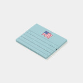 Aqua American Flag Post It Notes Geschenk Post-it Klebezettel (angewinkelt)