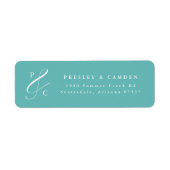 Aqua Ampersand Monogram Return Address Labels (Vorne)