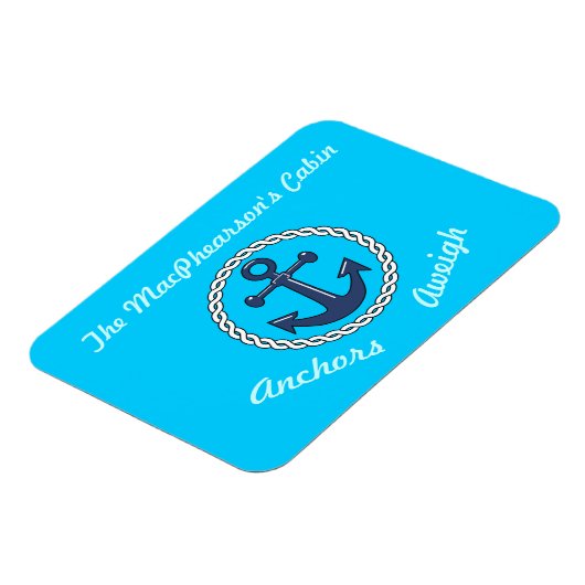 Aqua Anchors Aweigh Aqua Stateroom Door Marker Magnet (Linke Seite)