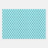 Aqua Anchors Wrapping Paper Sheets Geschenkpapier Set (Vorderseite 2)