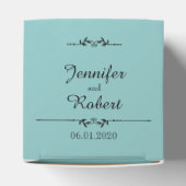 Aqua and Black Elegante Wedding Favor Box Geschenkschachtel (Oben)