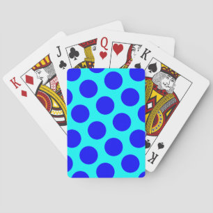 Aqua and Blue Polka Dots Spielkarten