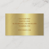 Aqua and Bronze Glittery Damask Design Visitenkarte (Rückseite)