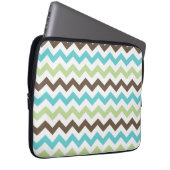 Aqua and Brown Zig Zag Chevrons Muster Laptopschutzhülle (Vorne Rechts)