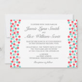 Aqua and Coral Polka Dot Wedding Einladung (Vorderseite)