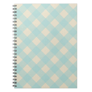 Aqua and Cream Gingham Notebook Notizblock