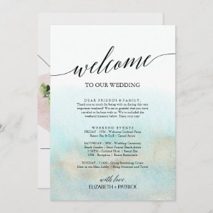 Aqua and Gold Beach Begrüßungsbrief Itineror & Kar