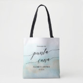 Aqua and Gold Beach Punta Cana Wedding Willkommen Tasche (Vorderseite)