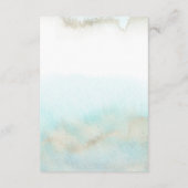 Aqua and Gold Beach Wedding Empfang Card Begleitkarte (Rückseite)
