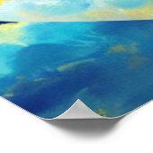 Aqua and Gold Heart Poster (Ecke)