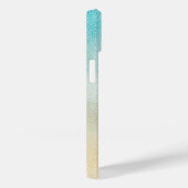 Aqua and Gold Ombre Foil Case-Mate iPhone Hülle (Rückseite / Rechts)