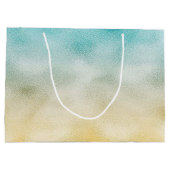Aqua and Gold Ombre Foil Große Geschenktüte (Rückseite)