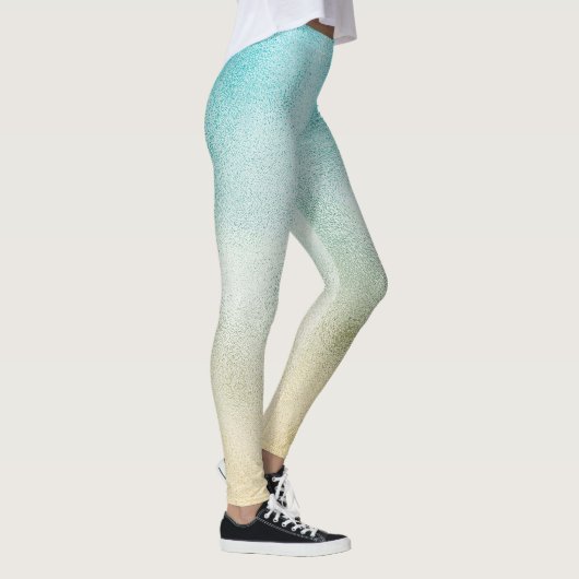 Aqua and Gold Ombre Foil Leggings (Rechts)
