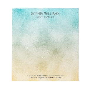 Aqua and Gold Ombre Foil Notizblock