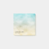 Aqua and Gold Ombre Foil Post-it Klebezettel (Vorderseite)