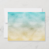 Aqua and Gold Ombre Foil RSVP Karte (Rückseite)