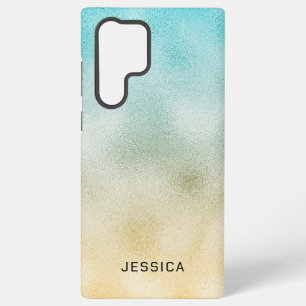 Aqua and Gold Ombre Foil Samsung Galaxy Hülle