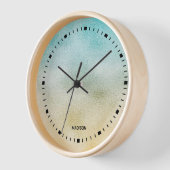 Aqua and Gold Ombre Foil Uhr (Winkel)