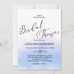 Aqua and Gold Watercolor Beach Brautparty Einladung