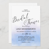 Aqua and Gold Watercolor Beach Brautparty Einladung (Vorne/Hinten)