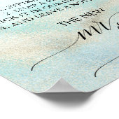 Aqua and Gold Watercolor Beach Foto Gästebuch (Ecke)