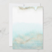 Aqua and Gold Watercolor Beach Hochzeitsfeier Einladung (Rückseite)