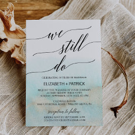 Aqua and Gold Watercolor Beach Renewal Einladung