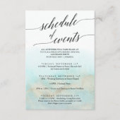 Aqua and Gold Wedding Weekend Veranstaltungskalend Begleitkarte (Vorderseite)