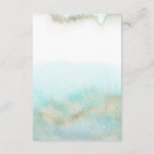 Aqua and Gold Wedding Weekend Veranstaltungskalend Begleitkarte (Rückseite)