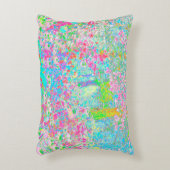Aqua and Hot Pink Sunrise in My Rubio Garden Dekokissen (Vorderseite(Vertikal))