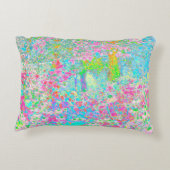 Aqua and Hot Pink Sunrise in My Rubio Garden Dekokissen (Rückseite)
