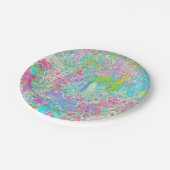 Aqua and Hot Pink Sunrise in My Rubio Garden Pappteller (Schrägansicht)