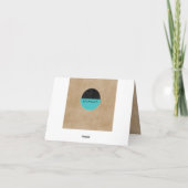 Aqua and Kraft Paper Danke Karte mit Sun Rays (Rückseite)