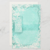 Aqua and Lace Junk Journal Briefpapier (Vorne/Hinten)