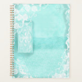 Aqua and Lace Junk Journal Style Planer (Vorderseite)